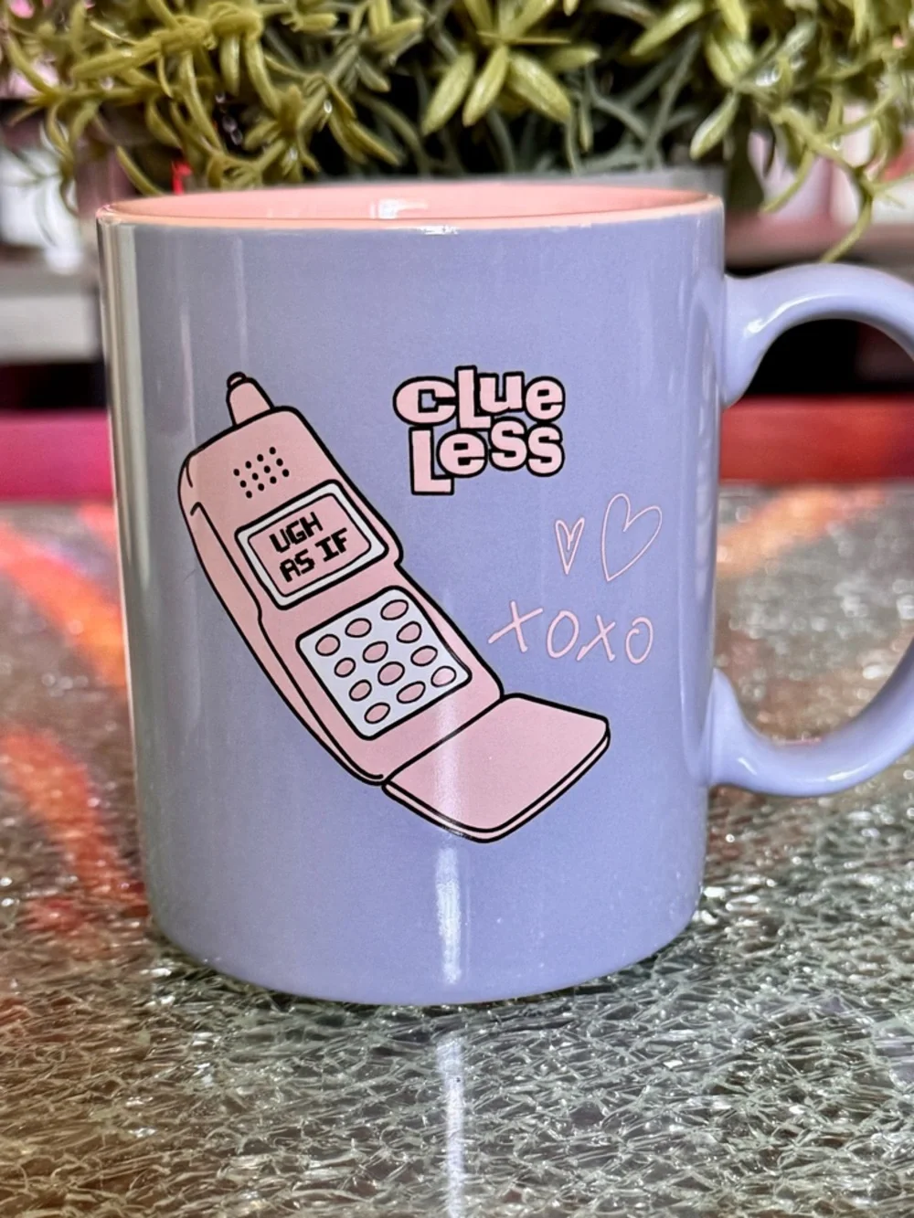Clueless Graphic Coffee Mugs - Pastel Blue & Cream